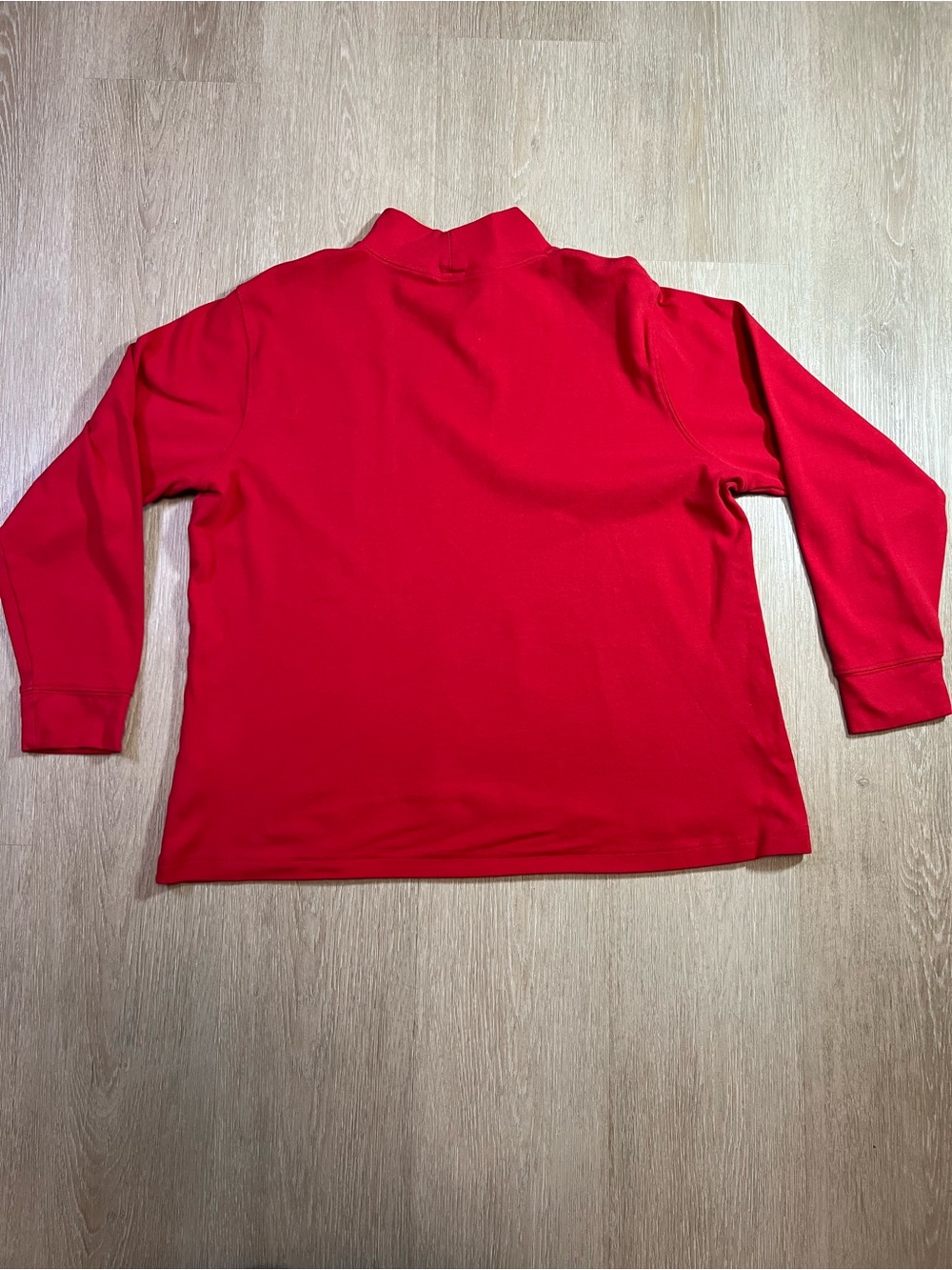 Lands’ End Rich Red Mock Neck Minimalist Chic Top - Picture 2 of 6